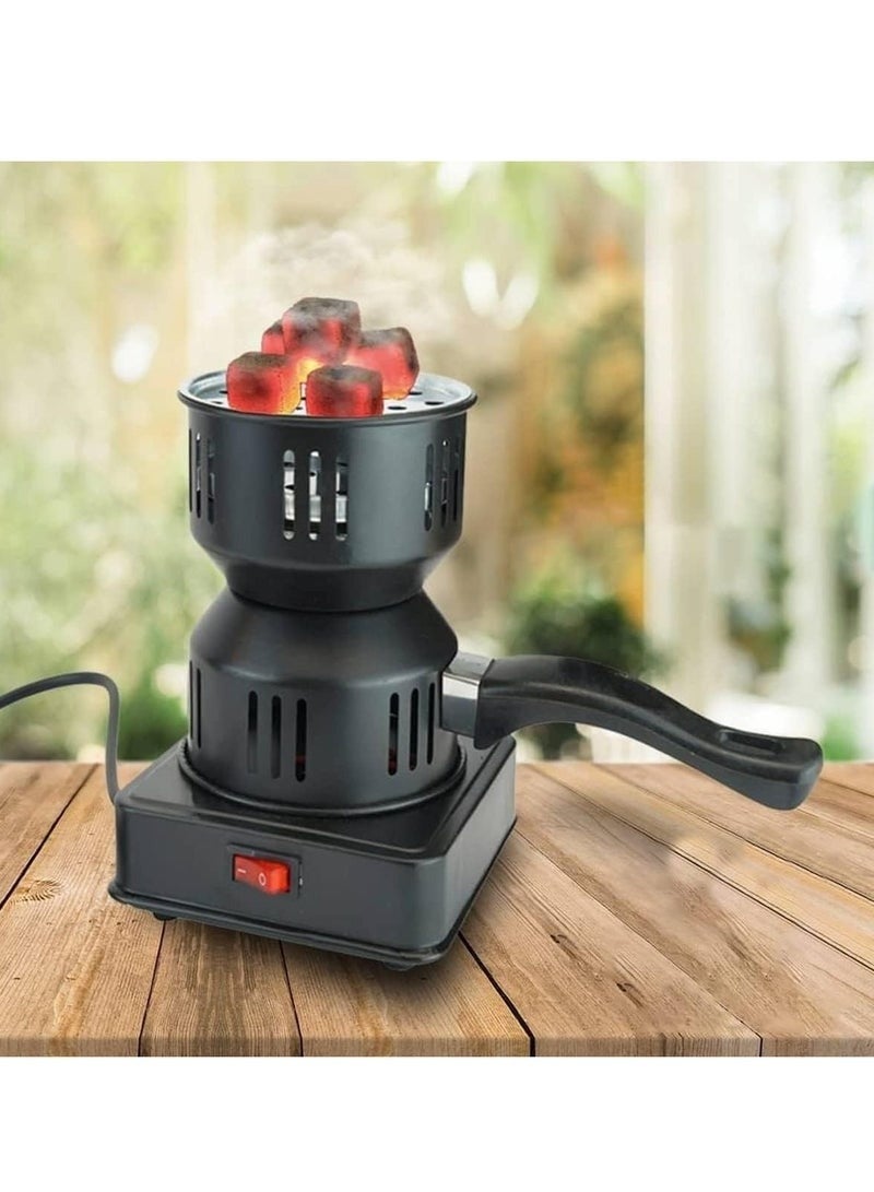 هابي هوم ولاعة فحم لوح تسخين كهربائي شعلة فحم كهربائية للتخييم وتسخين والفحم، اسود - Image 5